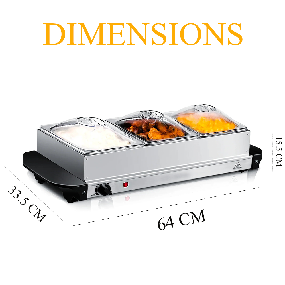 Buffet server with adjustable temperature control, perfect for keeping food warm at any event.