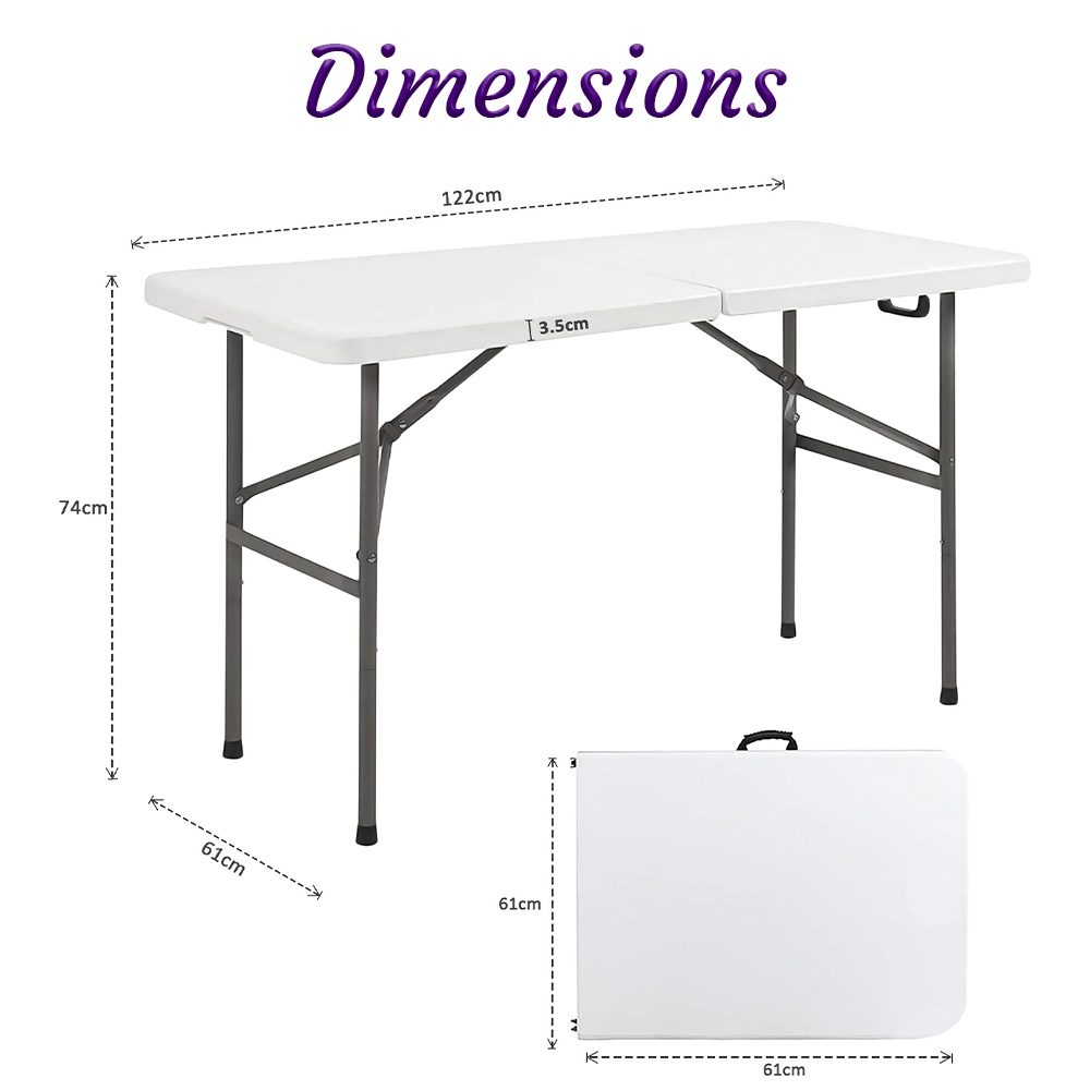 Heavy-duty 4ft folding plastic table for UK garden parties and outdoor events