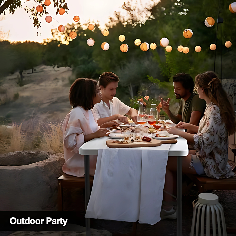 Durable 4ft portable folding plastic table for outdoor and indoor use in the UK