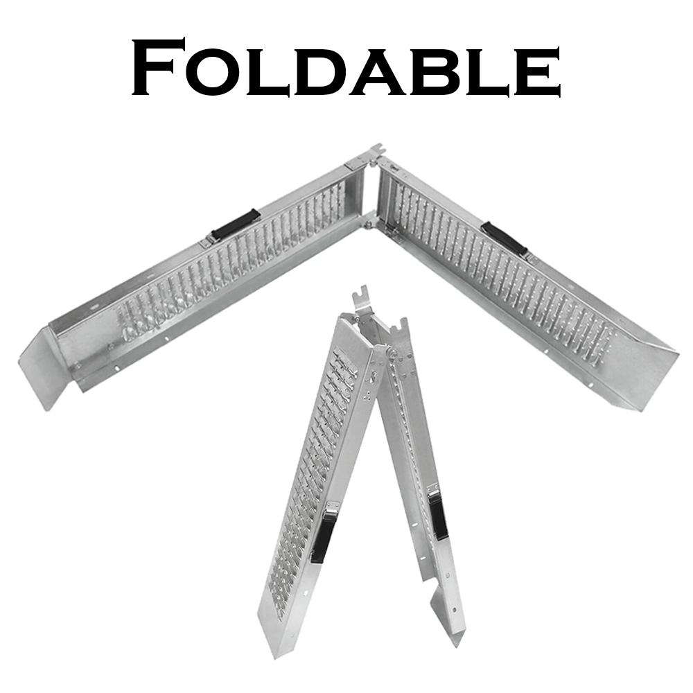 Foldable loading ramps for motorbikes, ATVs, and quad bikes in the UK with 400kg capacity.