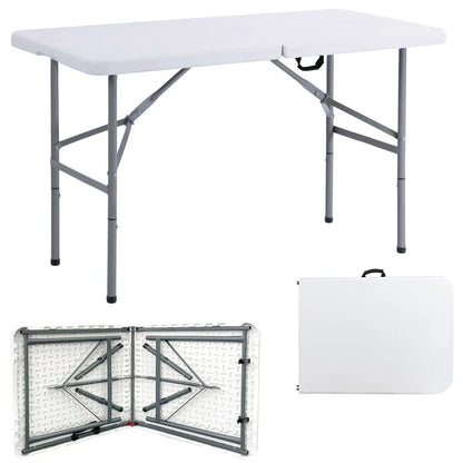 4ft Folding Table with Steel Frame - Durable & Portable for Home, Office, and Outdoor Use