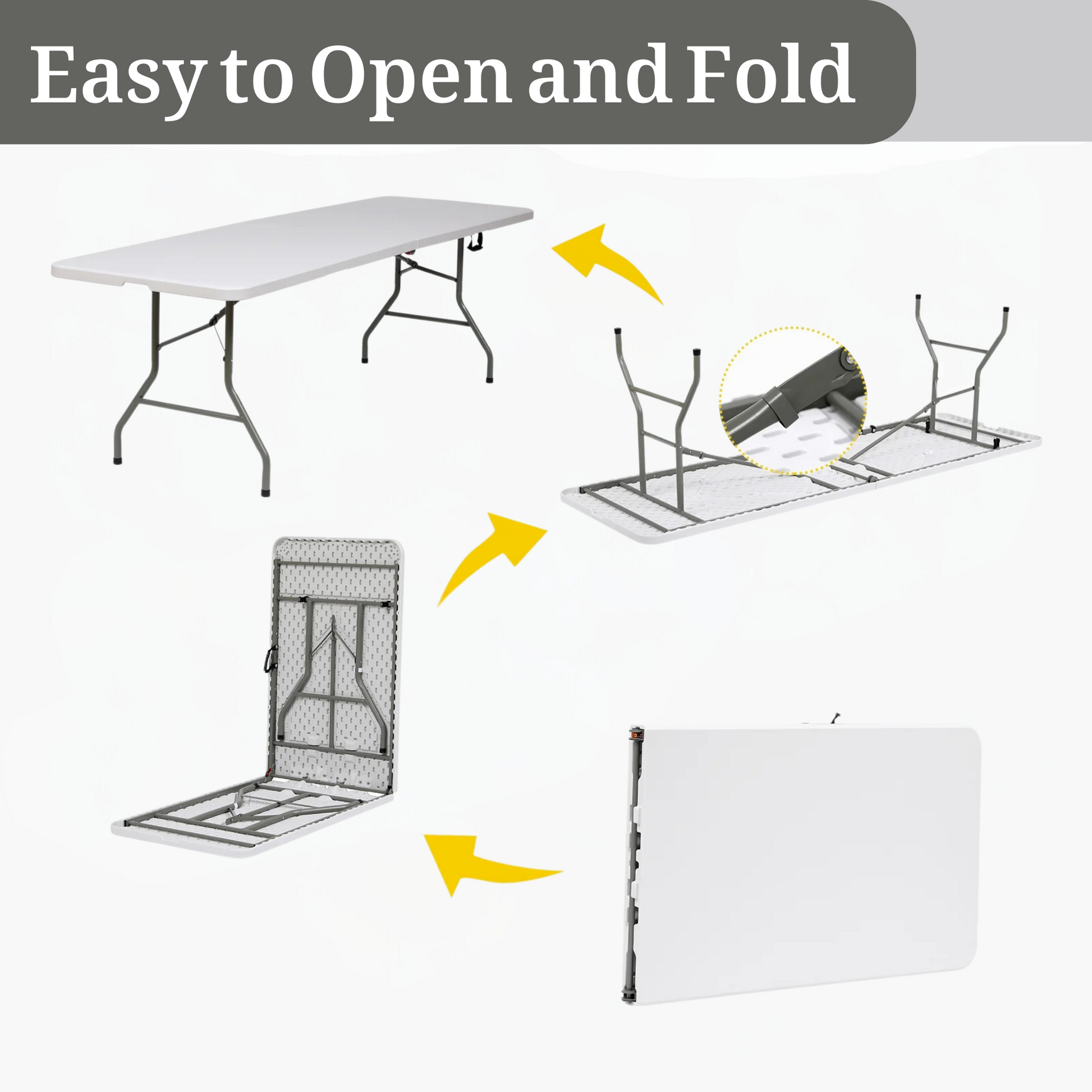 6FT Folding Table UK – Durable, Portable, and Versatile Table for Home, Office, Events, and Outdoor Use with a Sturdy Steel Frame and Easy Storage.