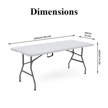 Durable 6ft folding plastic table for BBQs, trade shows, and events in the UK