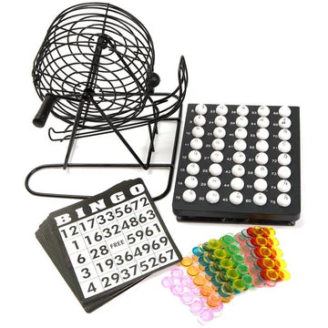 Portable Bingo Game Set with Cards and Cage