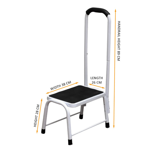 Non-Slip Bath & Kitchen Step Stool with Handrail