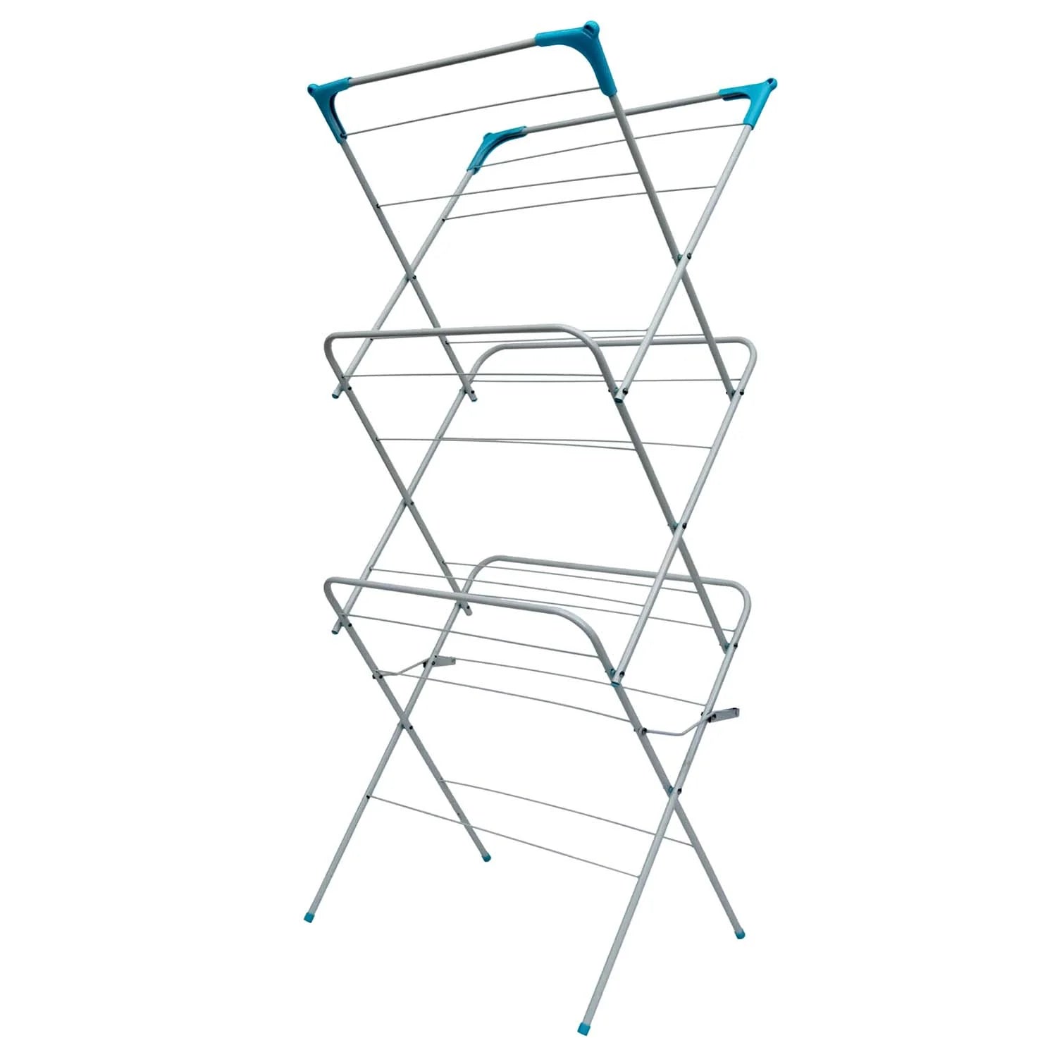 Folding 3-tier clothes airer for efficient laundry drying in the UK