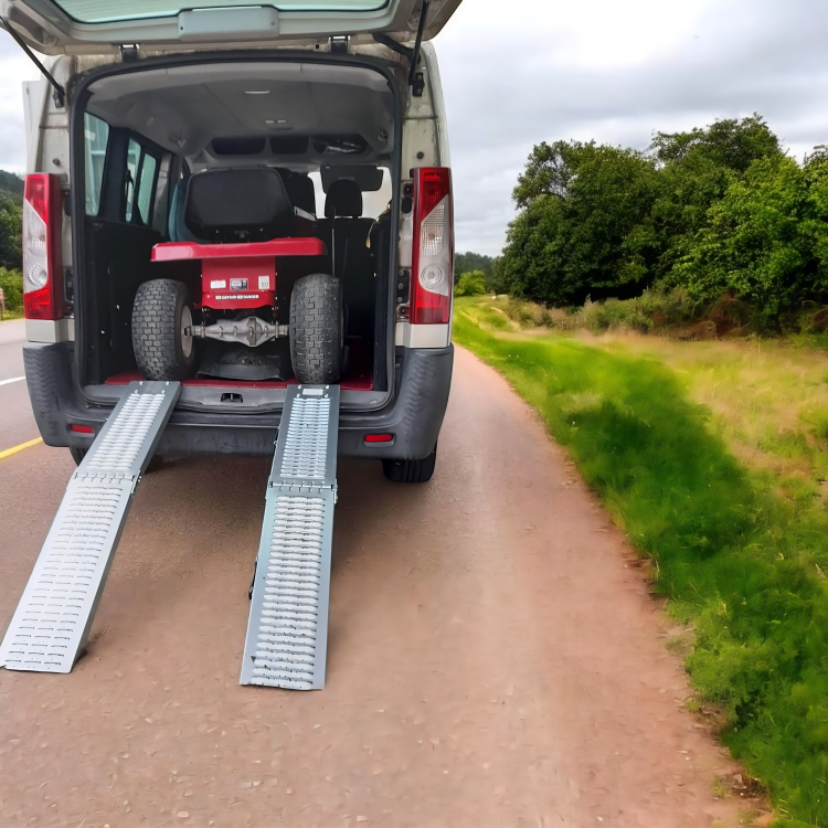 Non-slip loading ramps for safe vehicle loading, ideal for motorbikes, ATVs, and more in the UK.