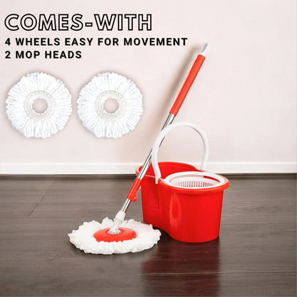 Self-wringing spin mop ideal for hassle-free cleaning in kitchens, bathrooms, and living rooms in the UK
