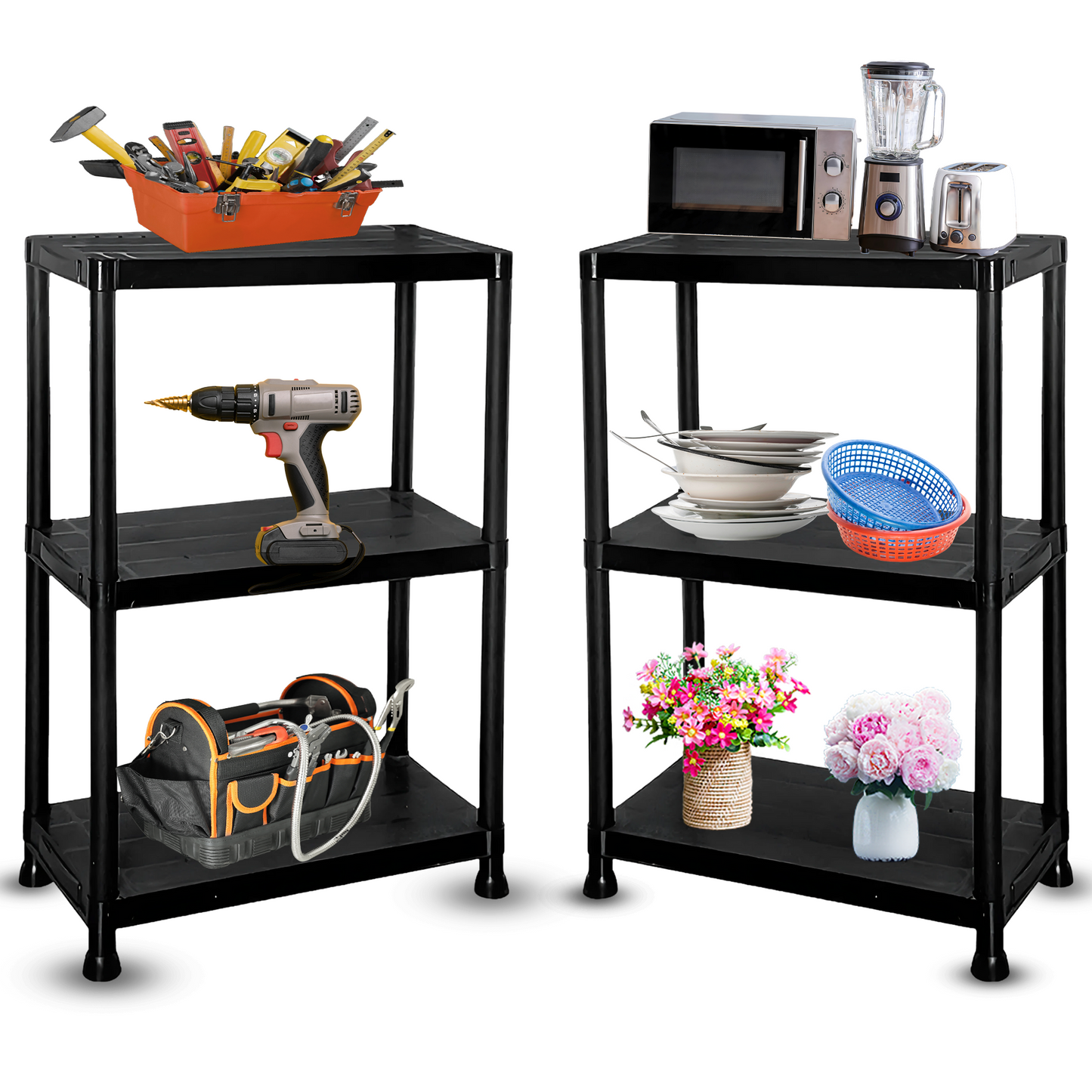 3-Tier Plastic Storage Rack